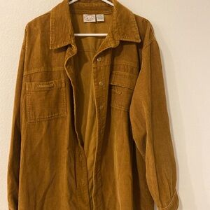 Corduroy Button-Up Jacket - Brown